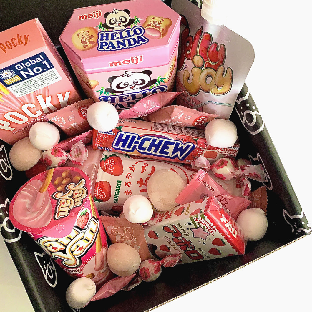 Buy Asian snack box online. Asian snacks Australia. Featuring strawberry Japanese snacks from Kit Kat Japan, Meiji, Pocky, Lotte & Hi-Chew. No subscription.